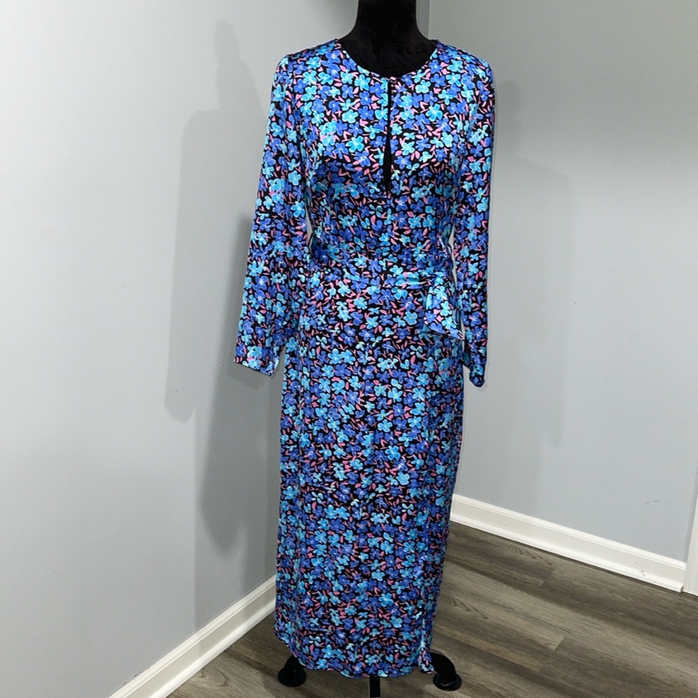 Zara Bluemarine floral dress size medium maxi straight NEW